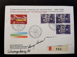Autogramm  Schwingerkönig   Sport  Knüsel  1986