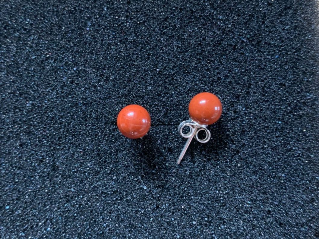 Orecchini pendenti & Orecchini a lobo: Ohrstecker Jaspis Rostbraun, 7mm, 925 Silber – Nuovo (secondo la descrizione) da Worb venduto da farben20zauber