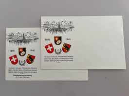 1940 Verb. Schw. Phila. Verein 2 Breife ungebraucht