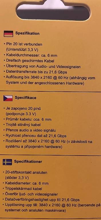 Kabel: DisplayPort 1.2 Kabel, neu und ovp – Neu und originalverpackt aus Wiler b.Utzenstorf von Haletopp72 1