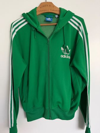 Vintage Adidas Jacke L Grün Weiss Top Zustand