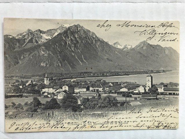 Cartoline postali: Villeneuve, von 1904 – Usato da Niederscherli venduto da Lucia16