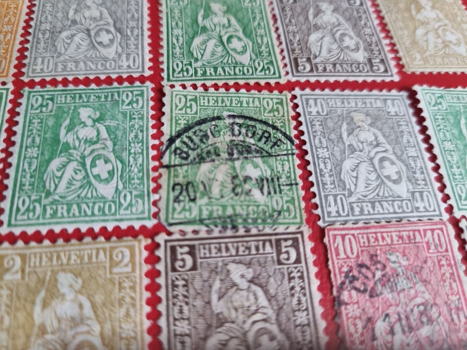 Alle Briefmarken: Sammlung: Sitzende Helvetia - diverse Werte – Gebraucht aus Heimenschwand von rog_p7h9 2