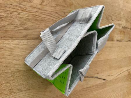 Praktischer Filztasche für Toniebox und Figuren, Grau/Grün