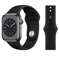 Apple Watch Silikon Armband Strap Schwarz - Neu