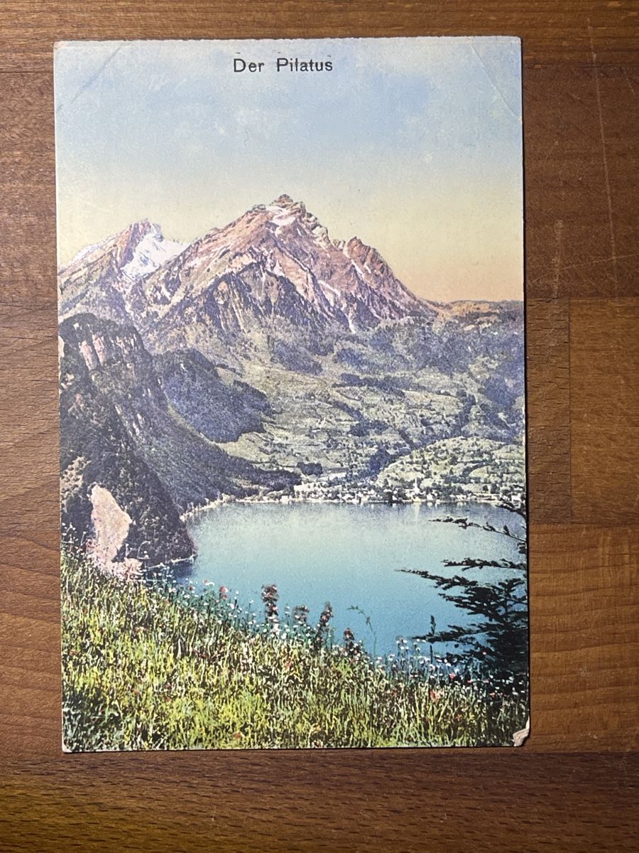 Cartoline postali: Ansichtskarte: Pilatus mit Hergiswil – Usato da Strengelbach venduto da Aschatan5