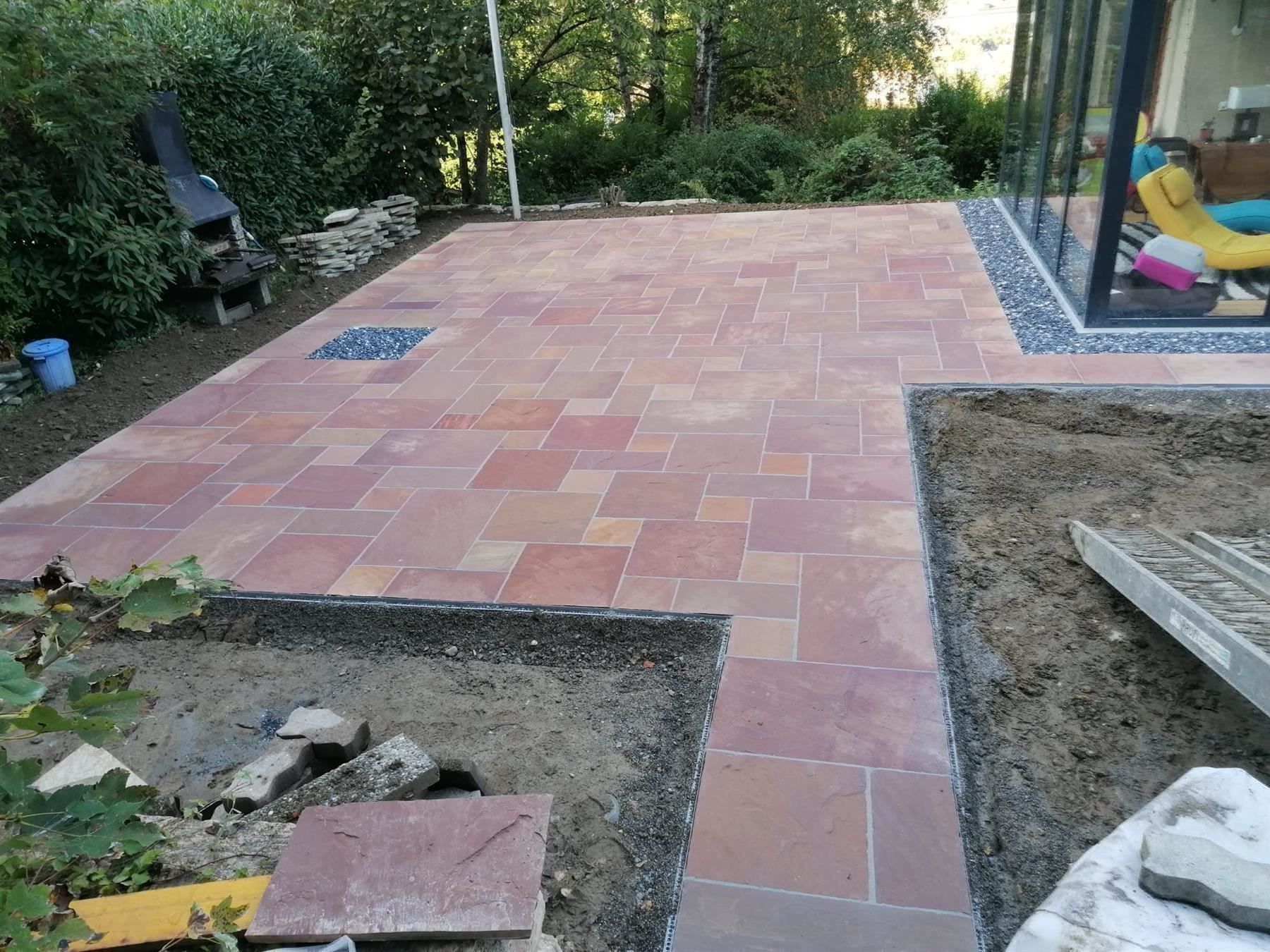 Bodenbeläge: Gartenplatten Sandstein MODAK bruchrau, Kanten gebrochen – Neu (gemäss Beschreibung) aus Thalwil von Qualitaetdesign 4