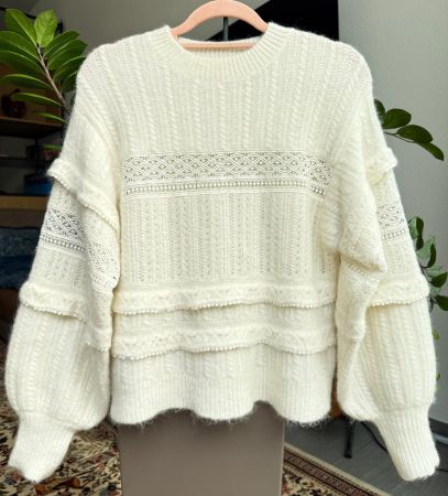 Sézane Pullover Bluse Wolle Gr. S-M 36-38