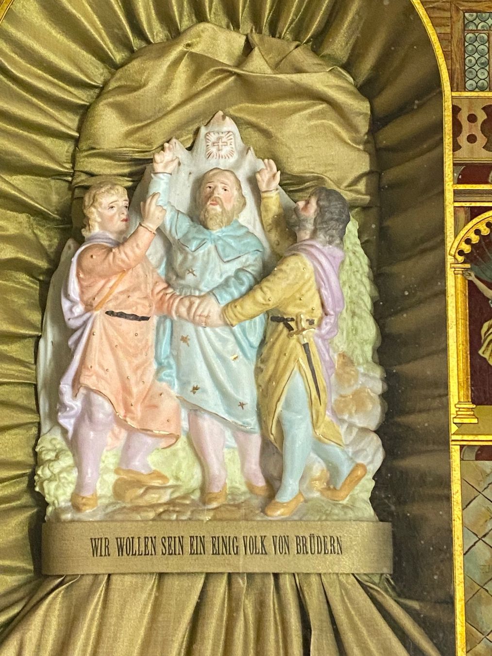 Poster & Bilder: Schweiz Rütlischwur Museumsstück mit Spieldose – Gebraucht aus Mosnang von Goldwasser 1