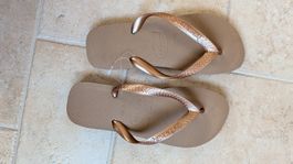 NEW Neu Rose gold Havaiana flip flops 41 Damen