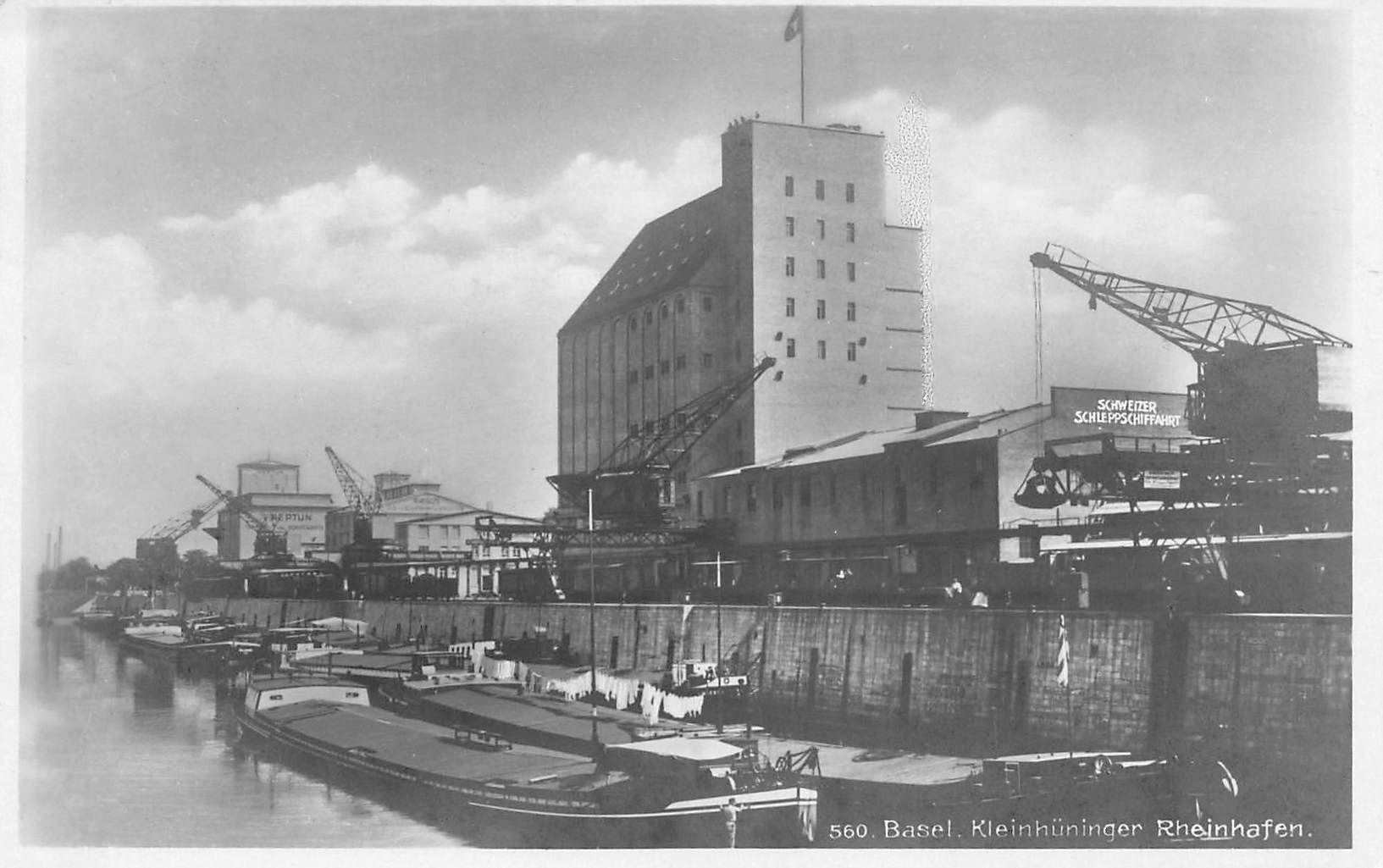 Ansichtskarten: Basel Rheinhafen kleinhuningen – Gebraucht aus Biasca von Blenio71