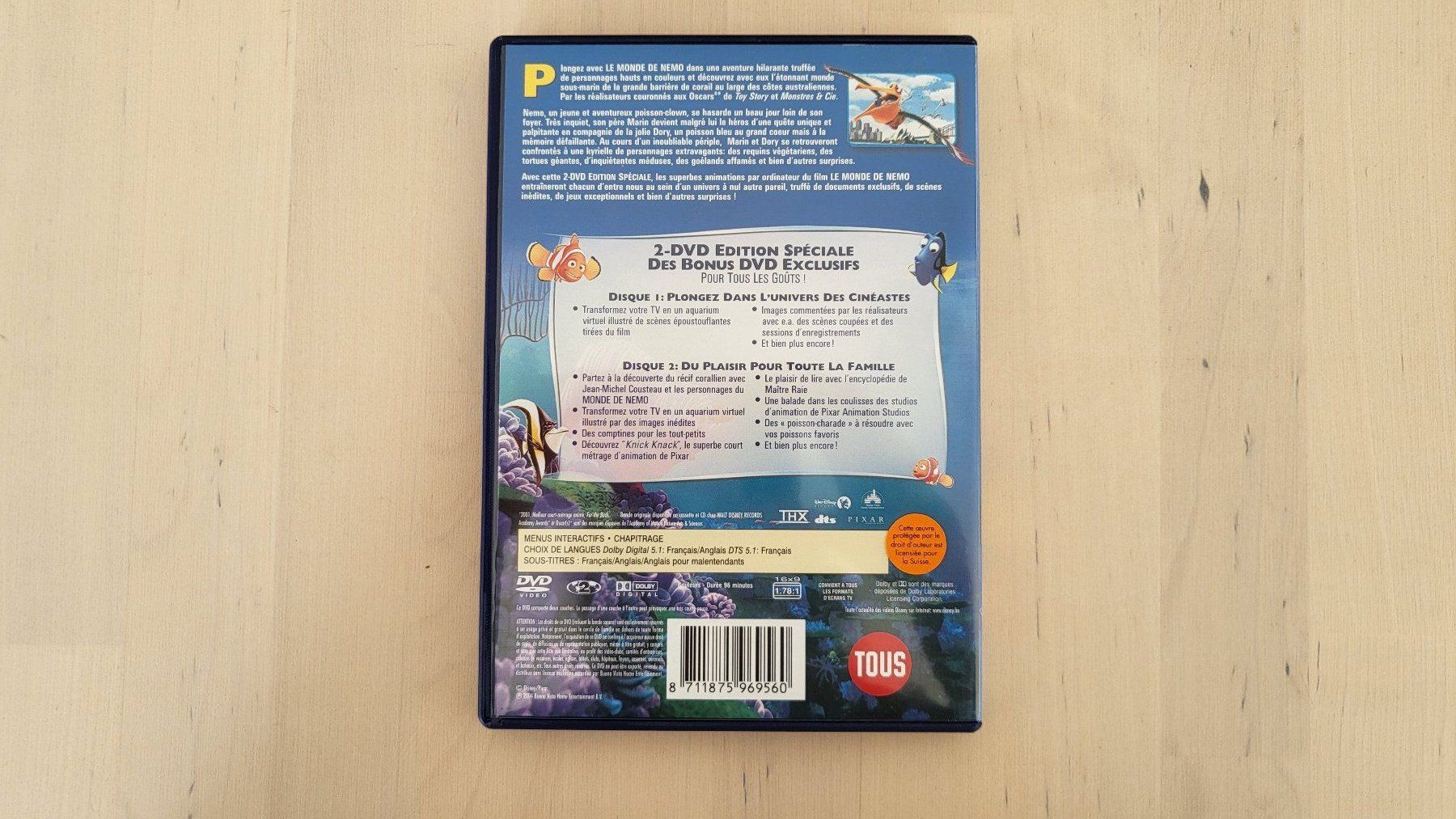 Alle DVDs: DVD Disney Le Monde de Nemo, Edition Spéciale 2 DVD – Gebraucht aus Riddes von Grumpyrelie 1