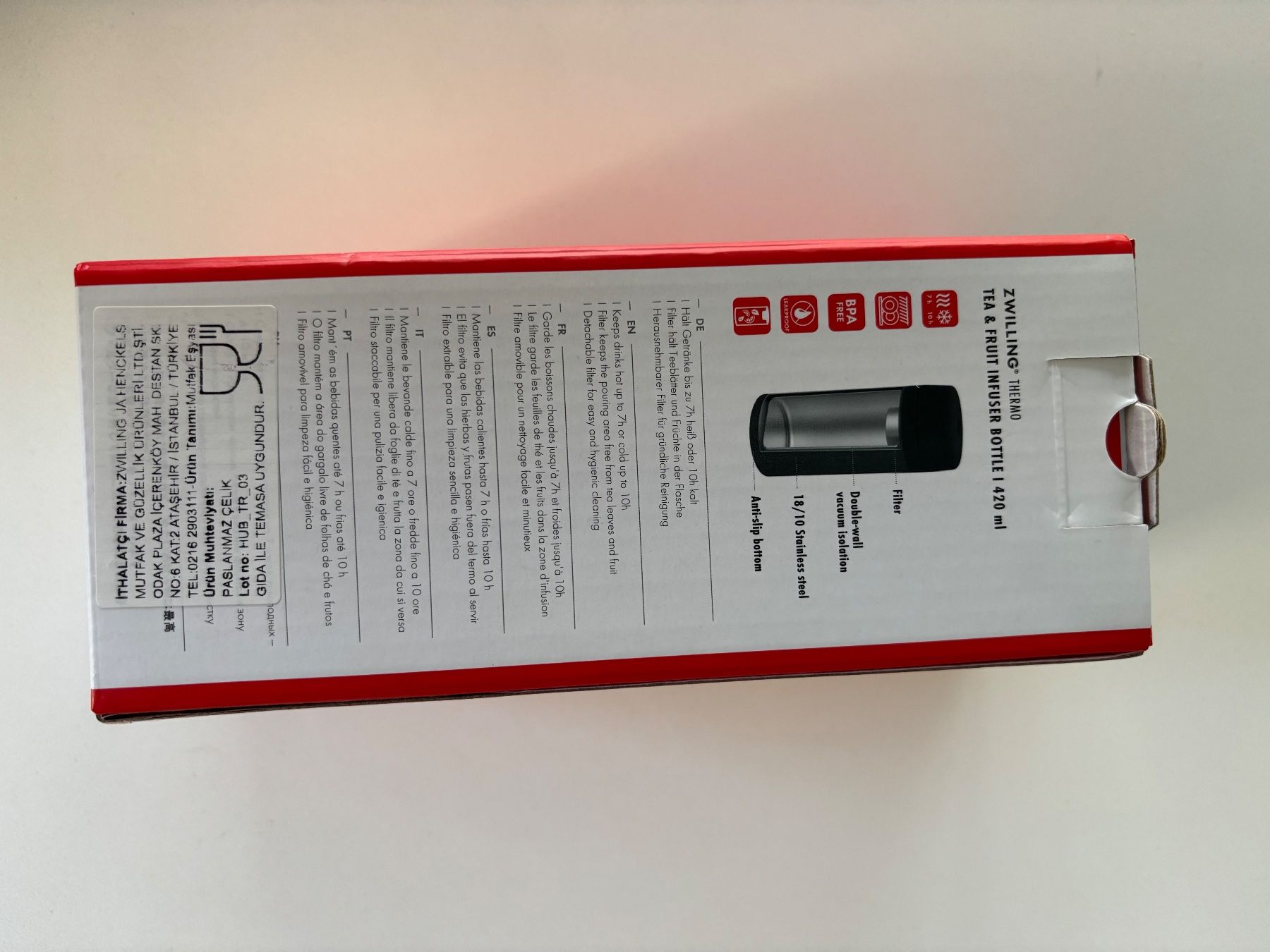 Zwilling Borracce & Thermos: ZWILLING Thermo Tea & Fruit Infuser Bottle – Nuovo e nell'imballaggio originale da Genève venduto da god_nr55 3