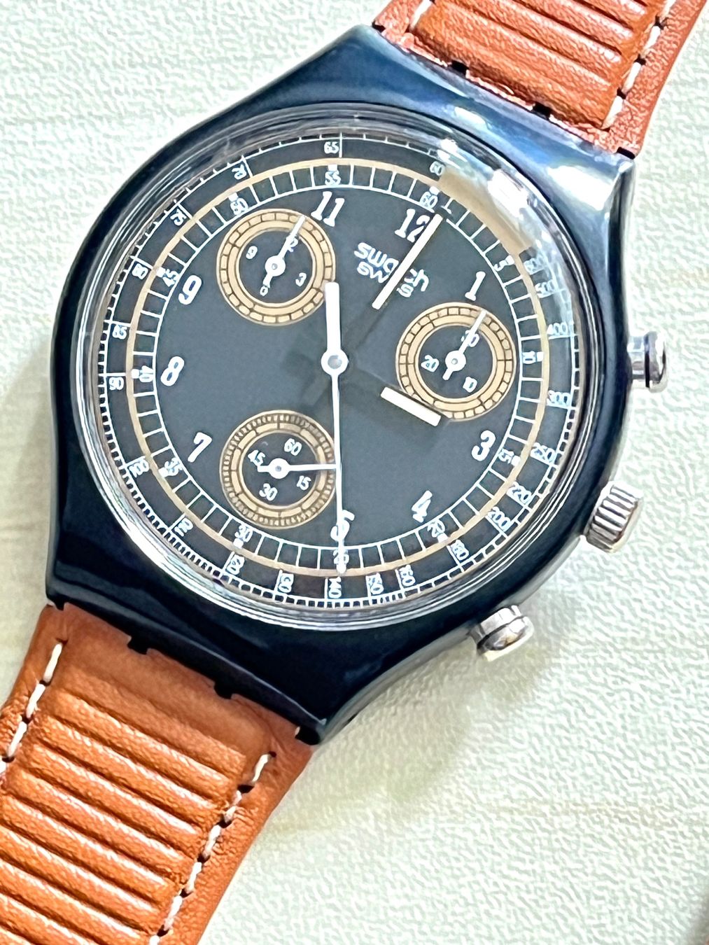 Swatch Orologi: Swatch Chronograph Classic Brown – Usato da Grenchen venduto da chththl