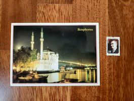 Leere Türkische Ansichtskarte mit Briefmarke
