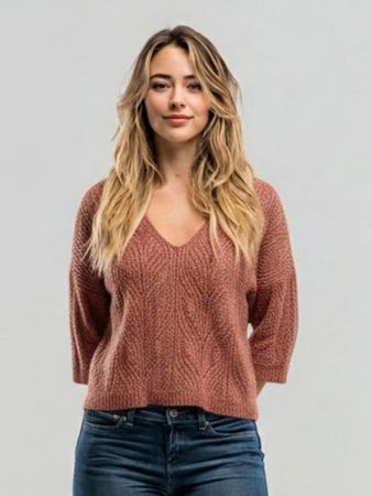 Flauschiger Strickpullover, Gr. S-M