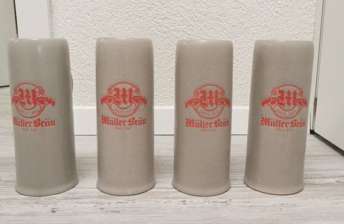 Bicchieri: Müller Bräu Bierkrüge, 4 Stk. – Nuovo (secondo la descrizione) da Dänikon ZH venduto da Beldiwuffi