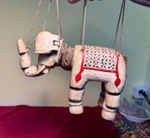 Holz Elefanten Marionette verm. antik