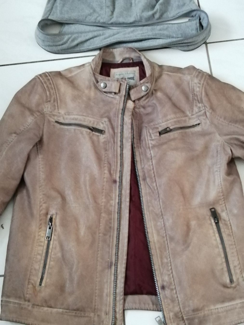 Giacche: Angelo Litrico Lederjacke Grösse L mit Kapuze – Usato da Honau venduto da holunder3 5
