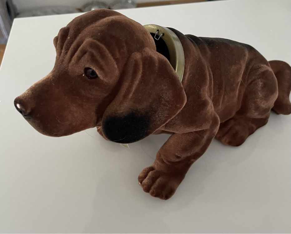 Figurine De Chien Dackel Wackel H 10 Cm Petit Assis Avec Tête Qui Bouge