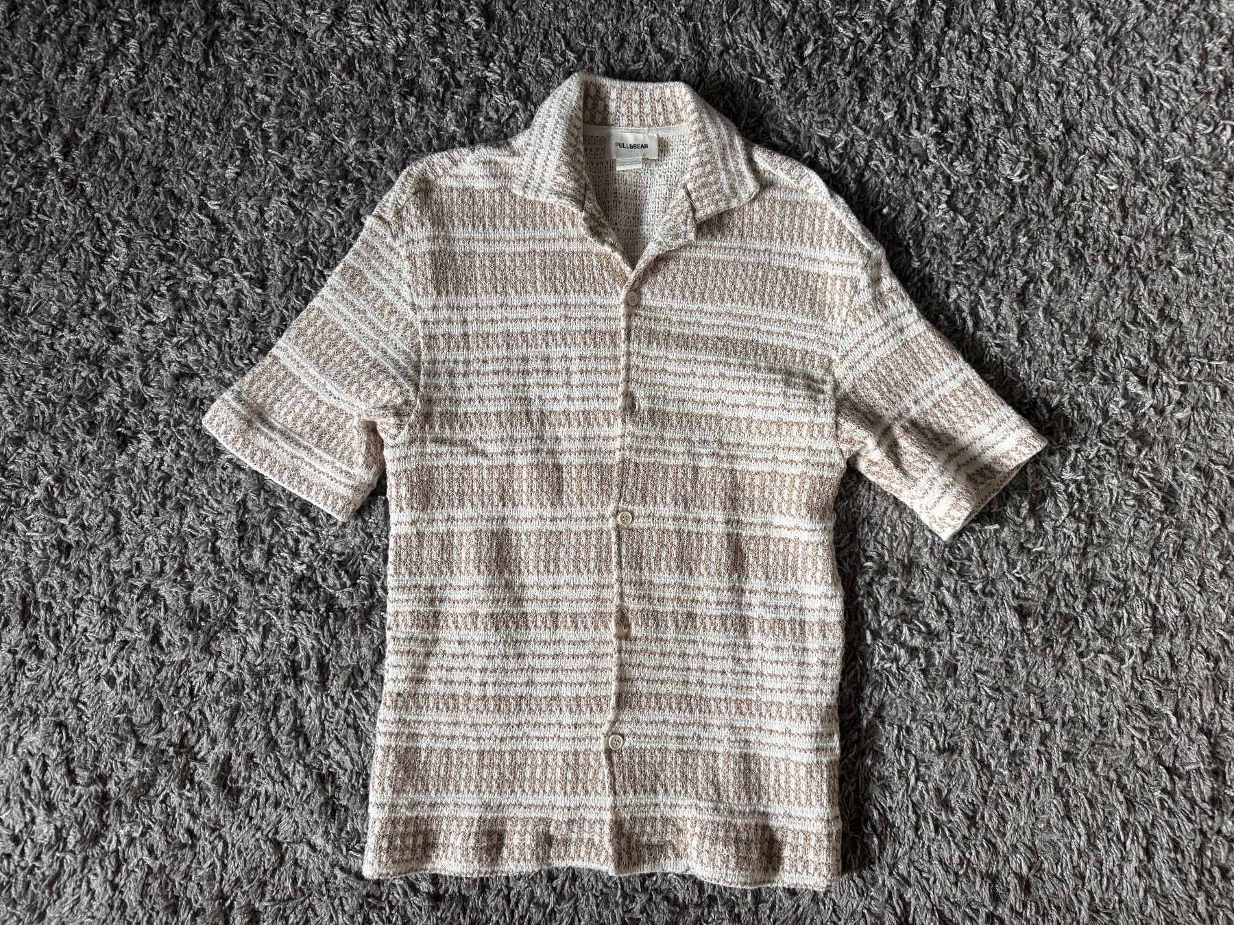 Pull&Bear Camicie: Kurzarm gestricktes Pull&Bear Hemd für Herren – Usato da Löhningen venduto da santafe06