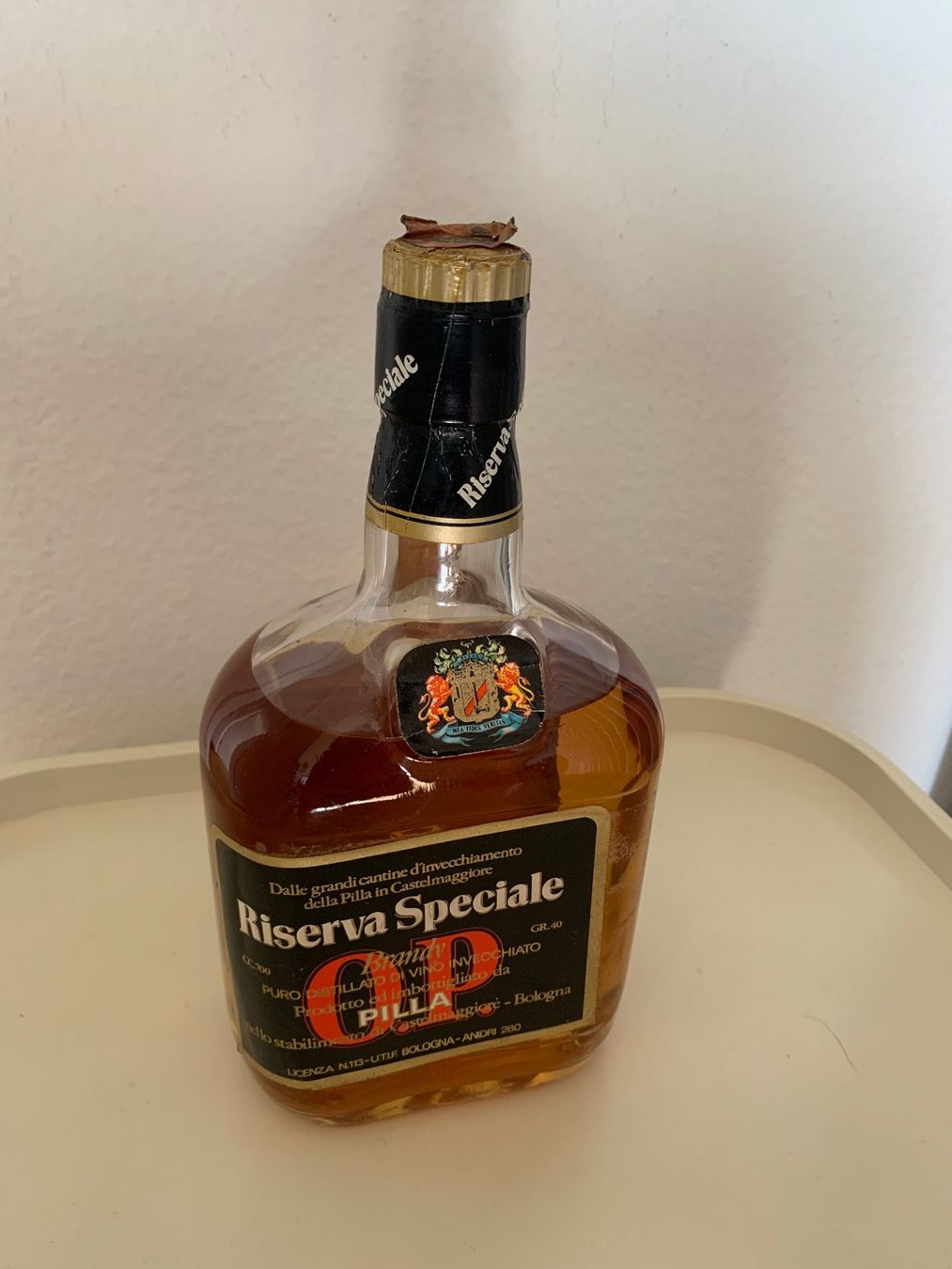 Spirituosen: Brandy, alte Flasche Riserva Speziale von Pilla O.P. – Gebraucht aus Arlesheim von Clouny