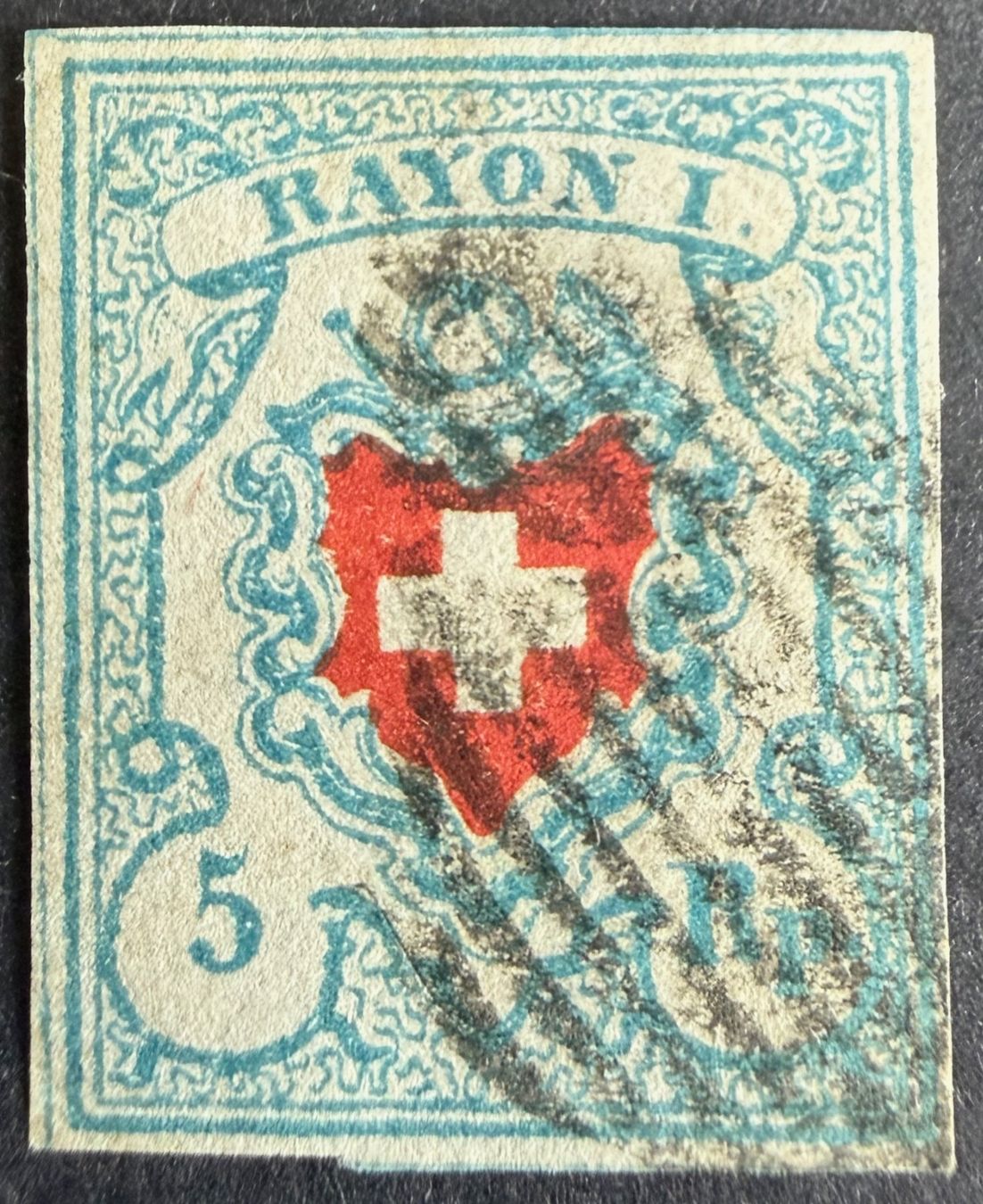 Alle Briefmarken: Rayon I hellblau Zst17II vollrandig – Gebraucht aus St. Gallen von Cheirodon