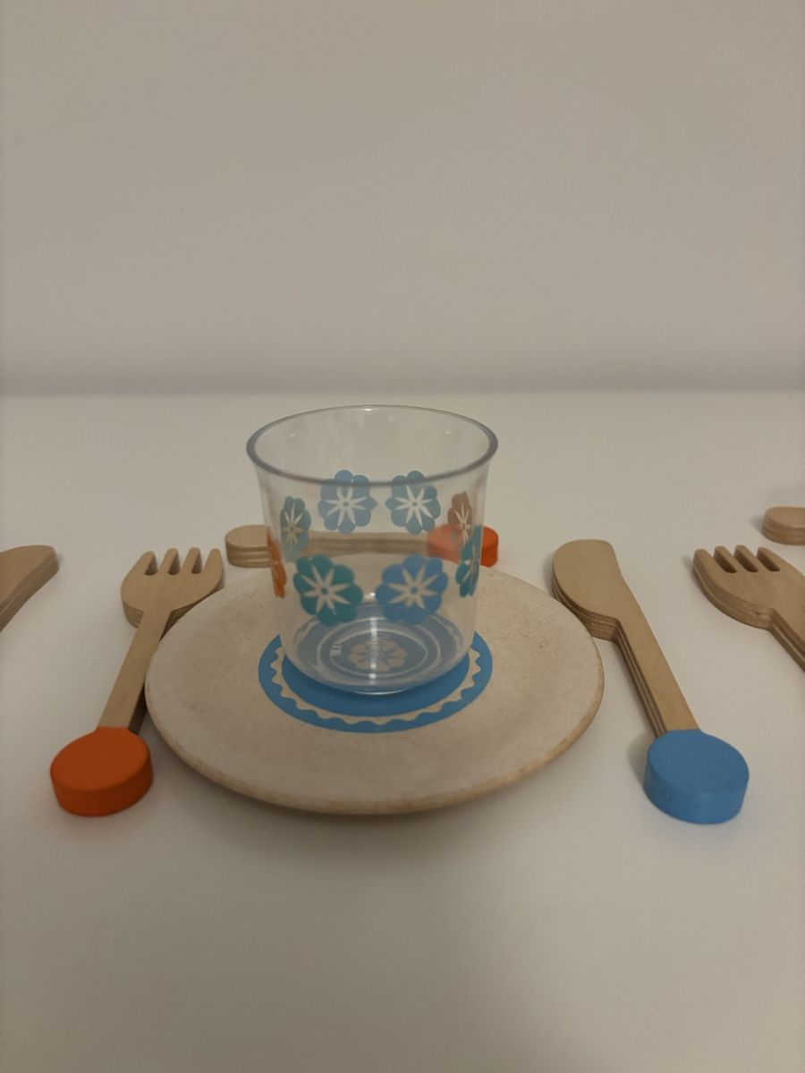 Djeco Giocattoli: Spiellebensmittelset mit Holztellern und Besteck – Usato da Gockhausen venduto da jpa_bkg7 1