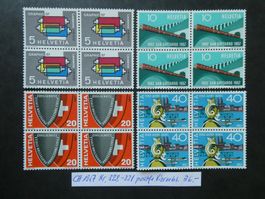 CH 1957 Nr. 328-331 postfrische Viererblöcke