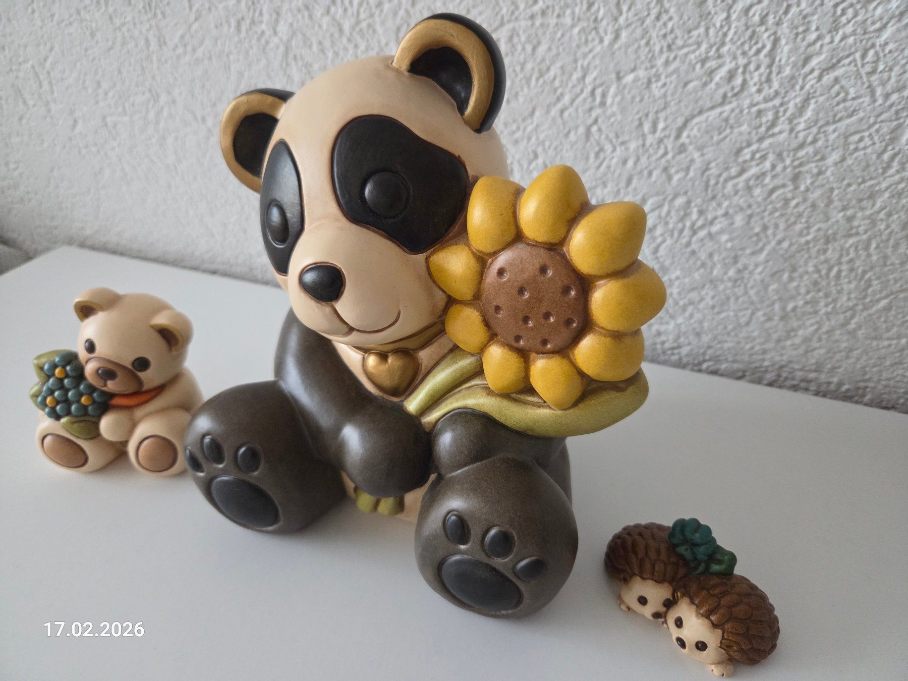Statuette: Thun Panda mit Sonnenblume, Teddy und Igel ORIGINAL – Usato da herisau venduto da pokki 1