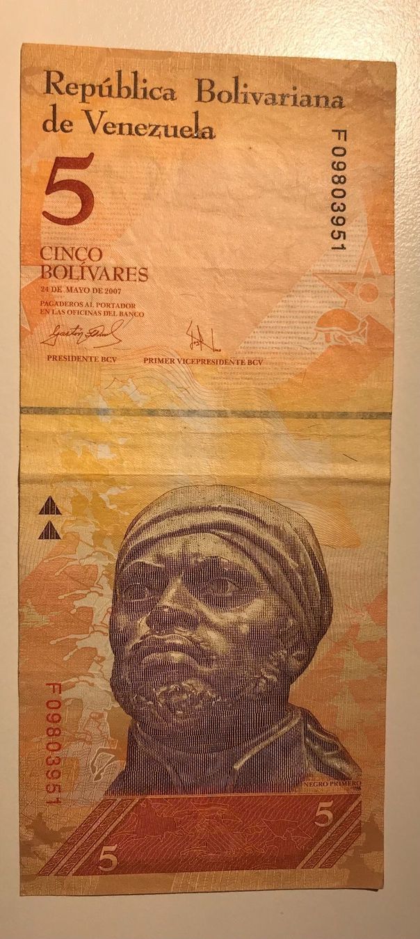 Banconote: Venezuela 5 Bolivares 2007 – Usato da Algetshausen venduto da Carrhard