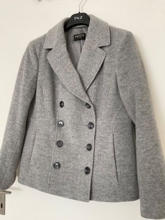 PRECIS PETITE Wolle Kaschmir Jacke Gr 36 grau warm, Taschen