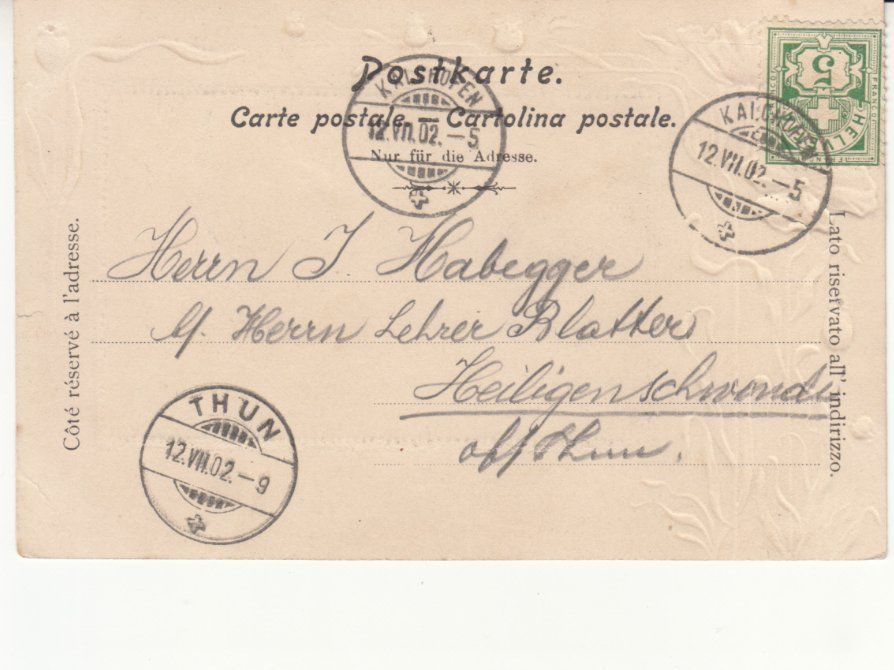 Cartoline postali: Burgdorf 1902 mit ST Kalchofen – Usato da Bürglen TG venduto da StampGraf 1
