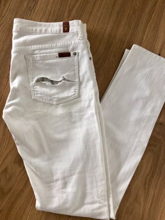 SKINNY SLIM JEANS SEVEN FOR ALL MANKIND GR 27 WEISS LANG
