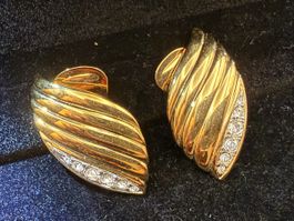 Vintage-Ohrringe Cabouchon Paris – Goldfarben Defekt