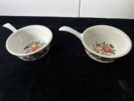 2 Porzellan Schälchen mit Griff, "Les Quatre Saisons"