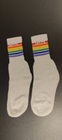 Coca Cola Coke Socken Weiss Regenbogen Streifen Gr. 39-42