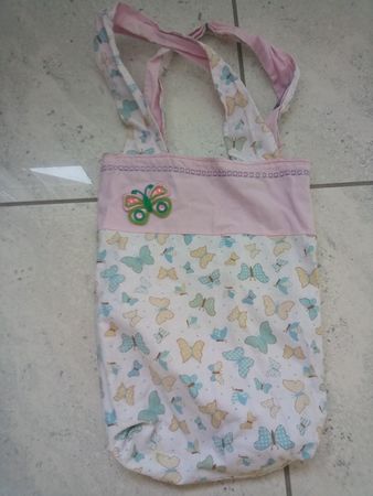 Tasche Kinder Stoff Schmetterling Motiv guter Zustand