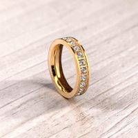 Edelstahlring mit Zirkonia, Grösse 54