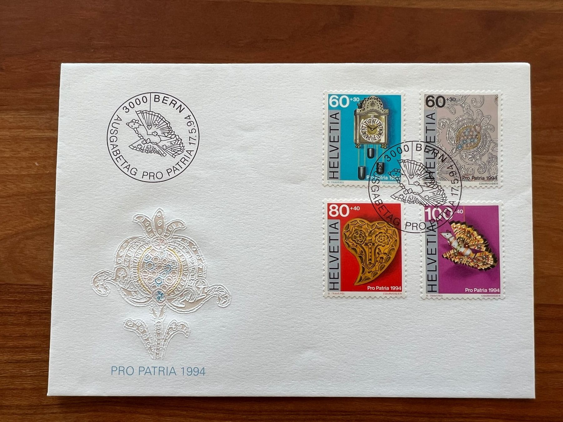 Tutti i francobolli: Pro Patria FDC 1993  gest.(E1605) – Usato da Hinwil venduto da Sidi4