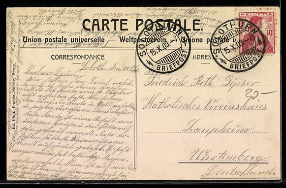 Cartoline postali: Solothurn, Generalansicht mit Weissenste – Usato da Berlin venduto da bartko-reher 1
