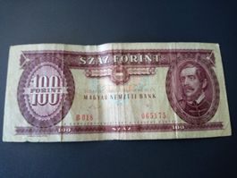 Ungarische Banknote 100 Forint, Jahr 1989, Top Zustand