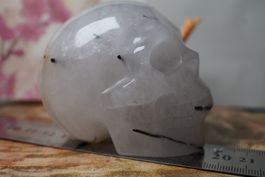 Turmalin Quarz    XL   Skull   8cm x 6cm    Selten