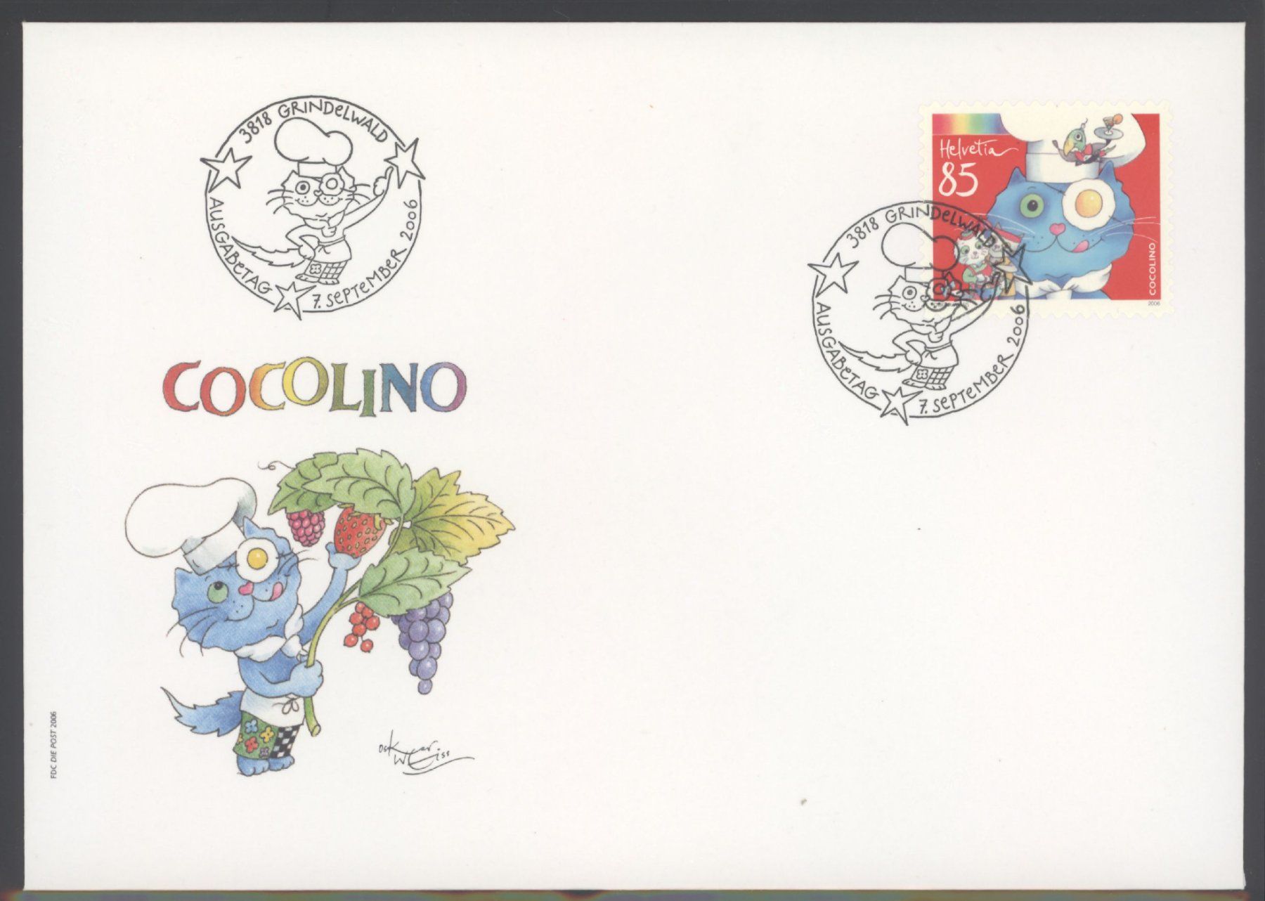 Tutti i francobolli: 2006, FDC, Kinder kochen mit Cocolino – Usato da Willisau venduto da Vollstempel
