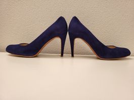 Navyboot Wildlederpumps, Gr. 38,5 - dunkelblau, elegant
