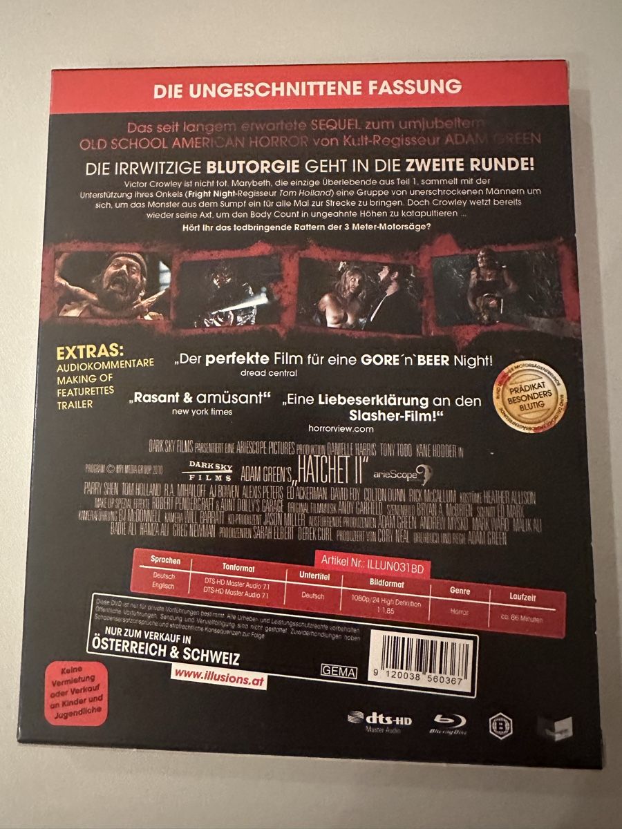 Tutti i DVDs: Hatchet II Uncut Blu-ray Illusions Erstauflage – Usato da Vordemwald venduto da MoviesAndGames 1