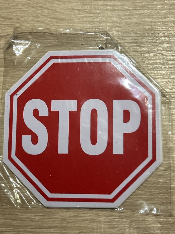 Panneau STOP décoratif rouge et blanc neuf (Neuf (Voir description)) à ...