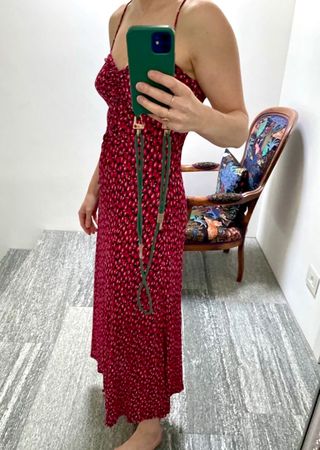 Cute Mango Summer Dress, Size S, Red Floral Print