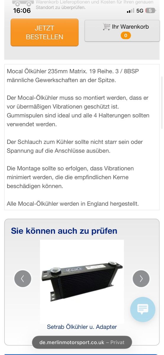 Alle Autoersatzteile: Mocal Universal Ölkühler Neu – Neu und originalverpackt aus Kiesen von JulianK1999 1