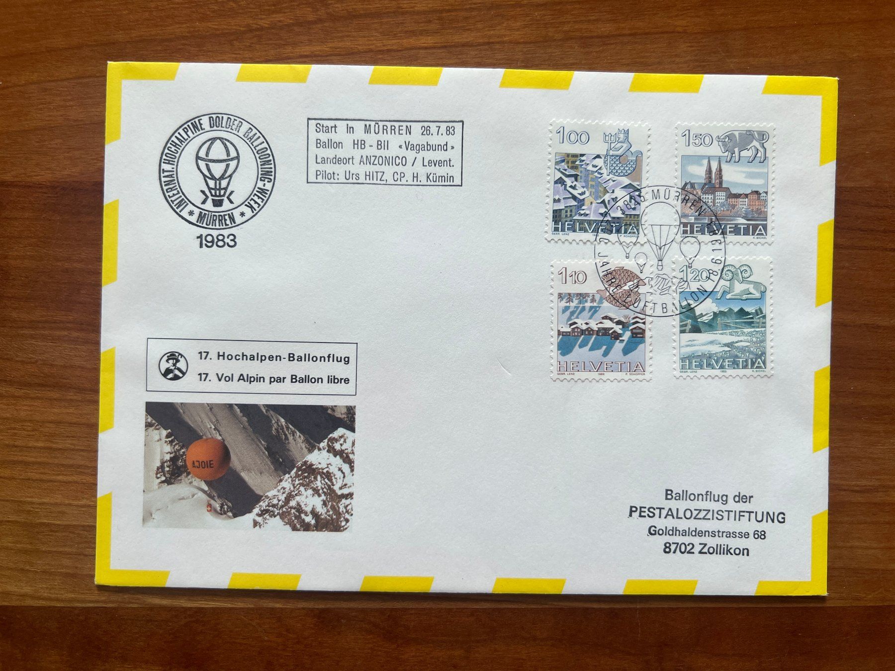 Tutti i francobolli: 1983 17. Alpine-Ballonpost    (G2969) – Usato da Hinwil venduto da Sidi4